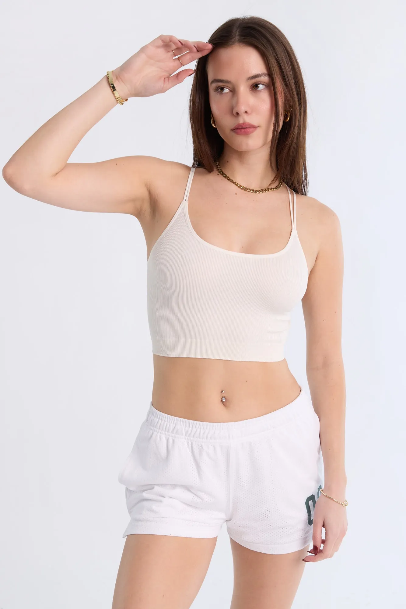 Ribbed Bungee Strap Cami Top