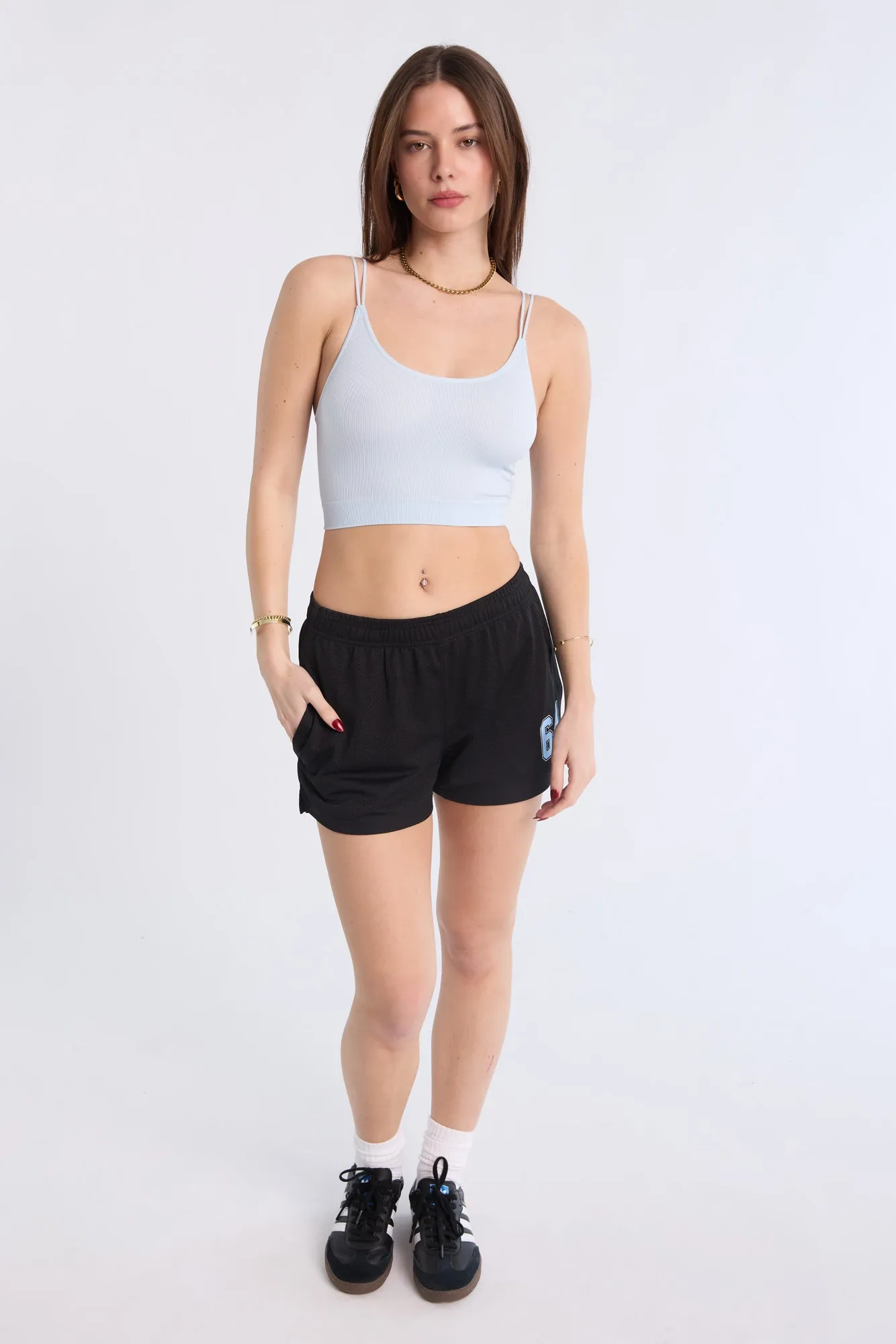 Ribbed Bungee Strap Cami Top