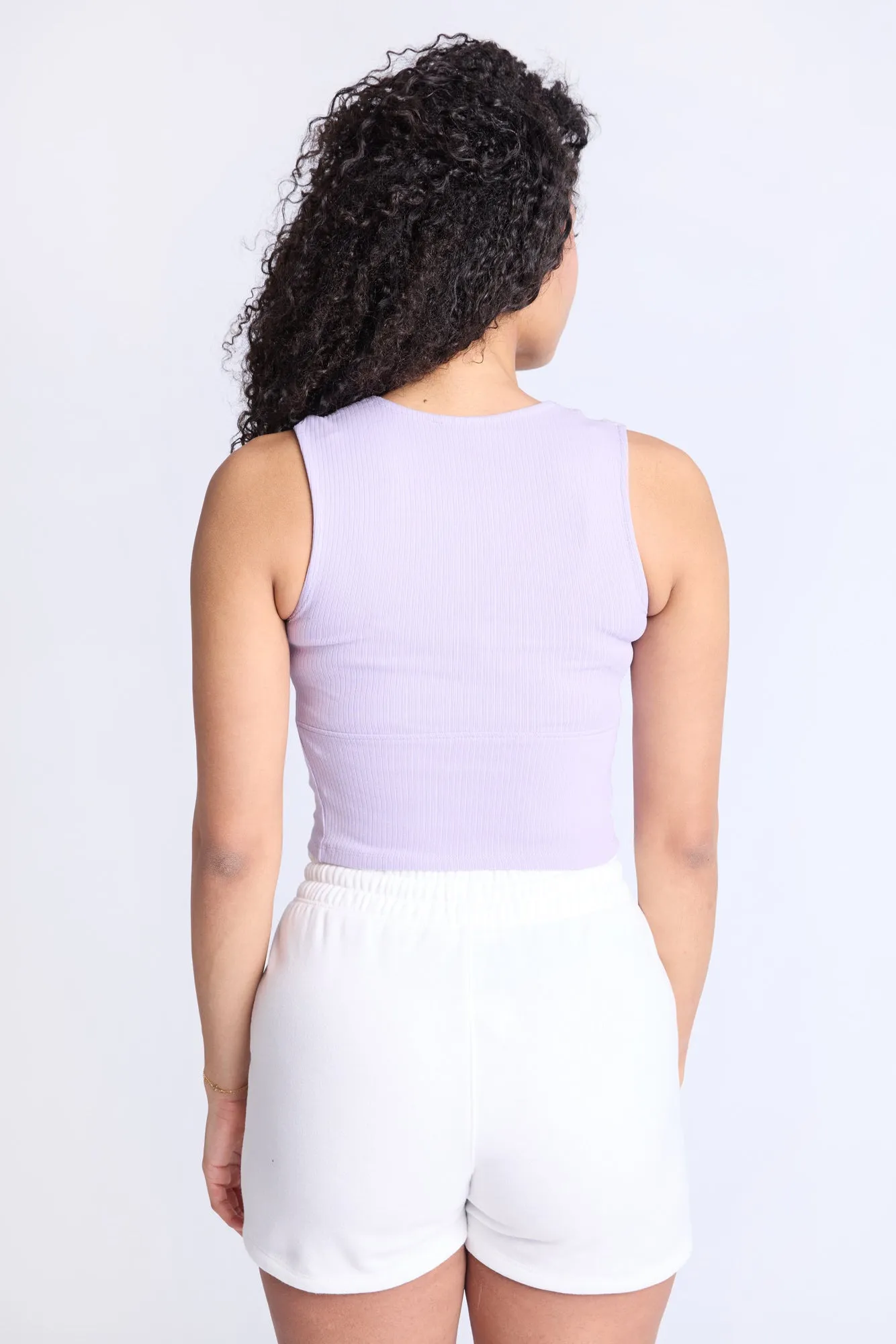 Ribbed Square Neck Tank Top