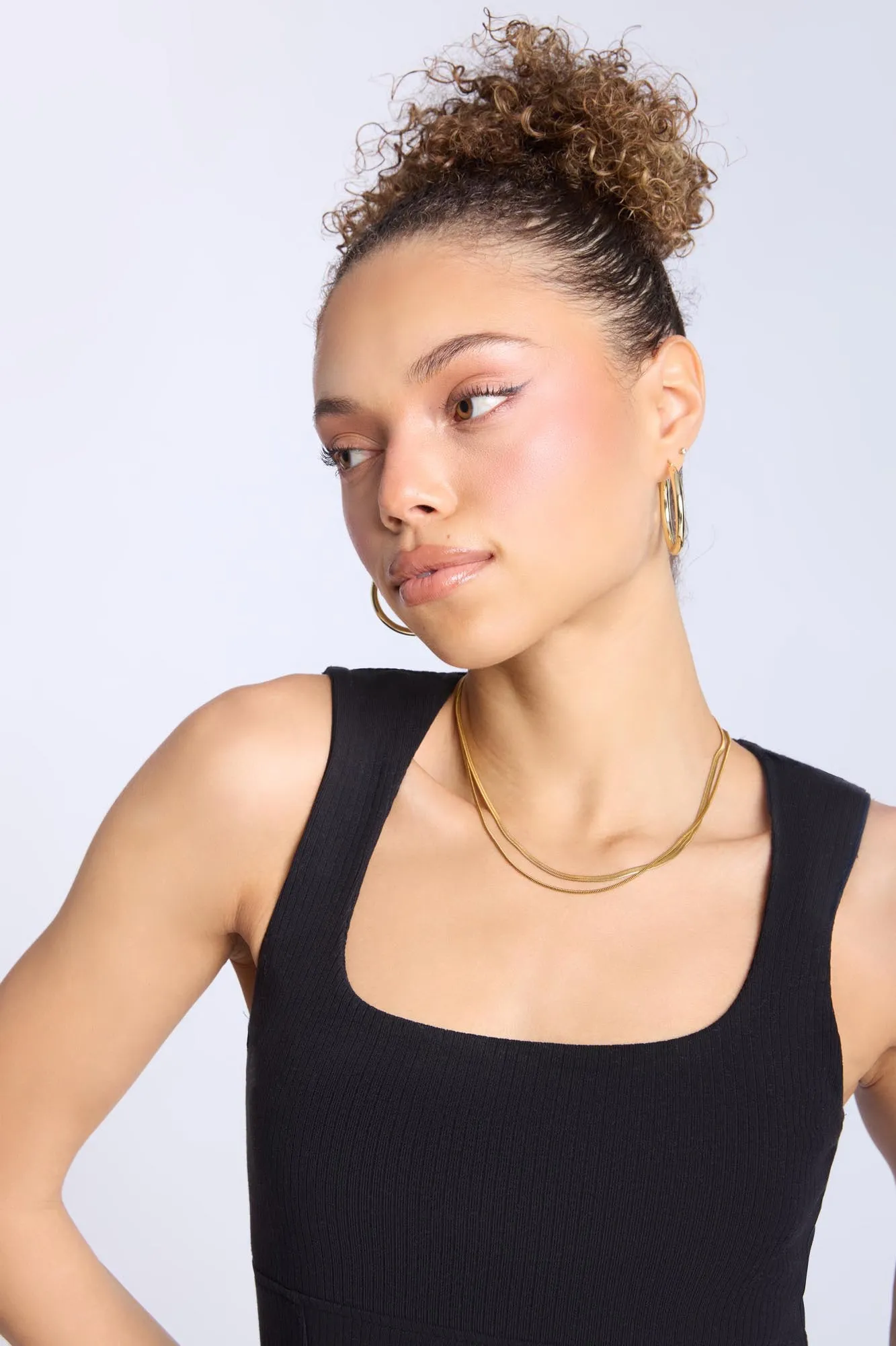Ribbed Square Neck Tank Top
