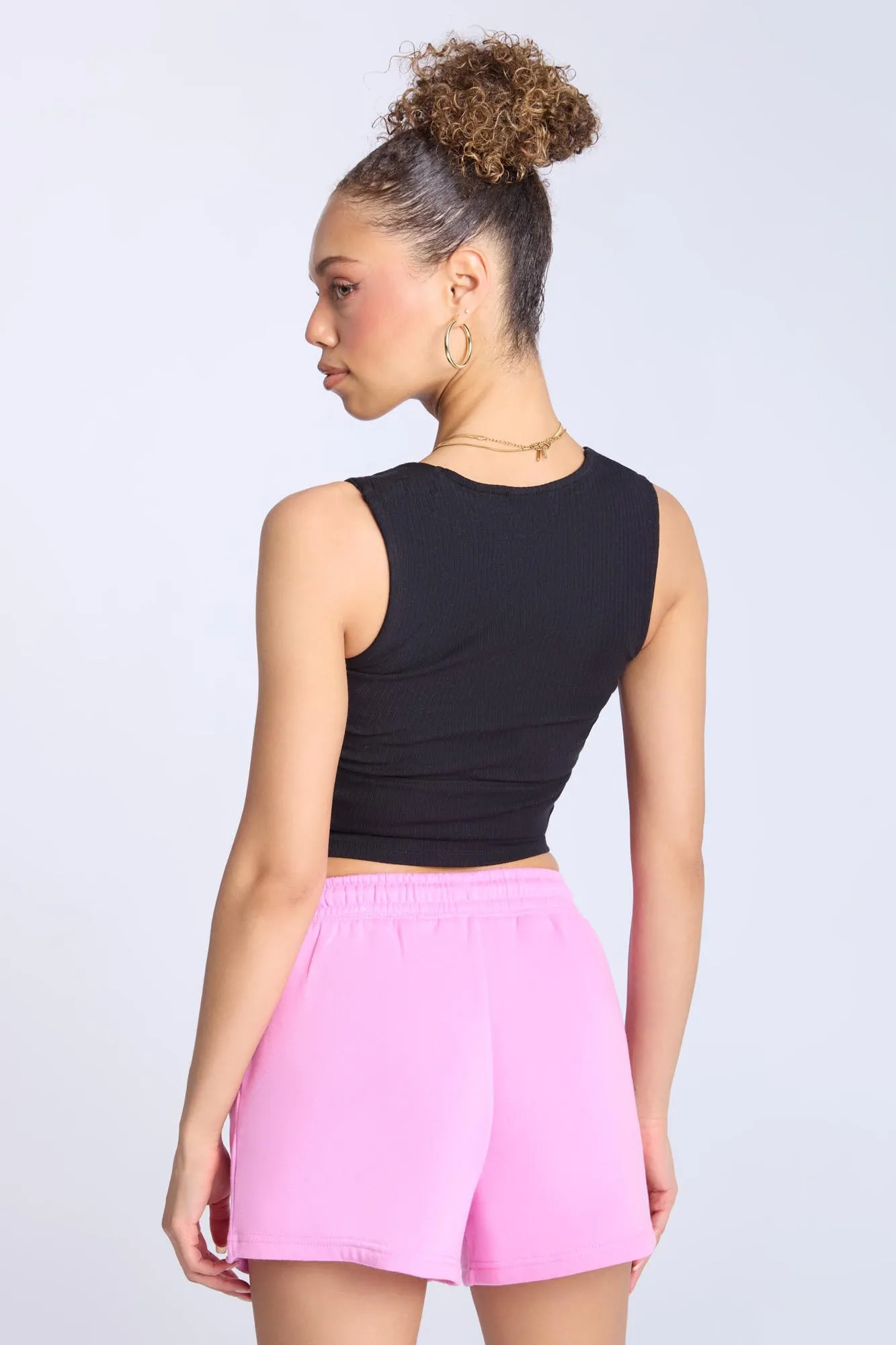 Ribbed Square Neck Tank Top
