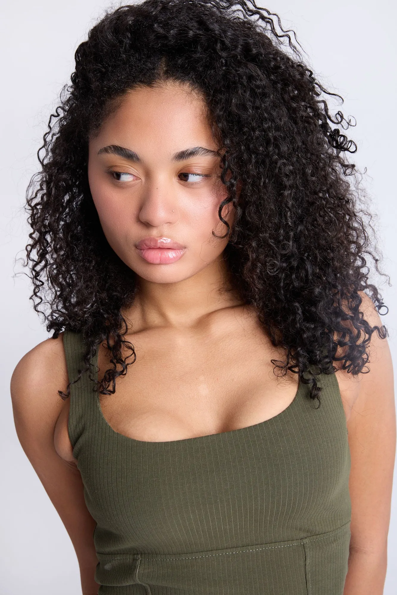 Ribbed Square Neck Tank Top