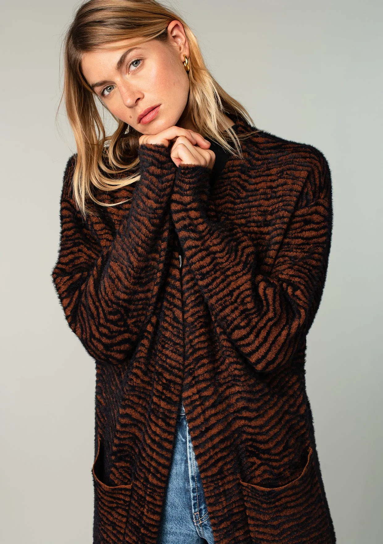 Run Wild Zebra Stripe Cardigan