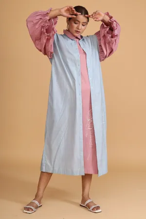 Sleeve Gathered Overlay & Dress