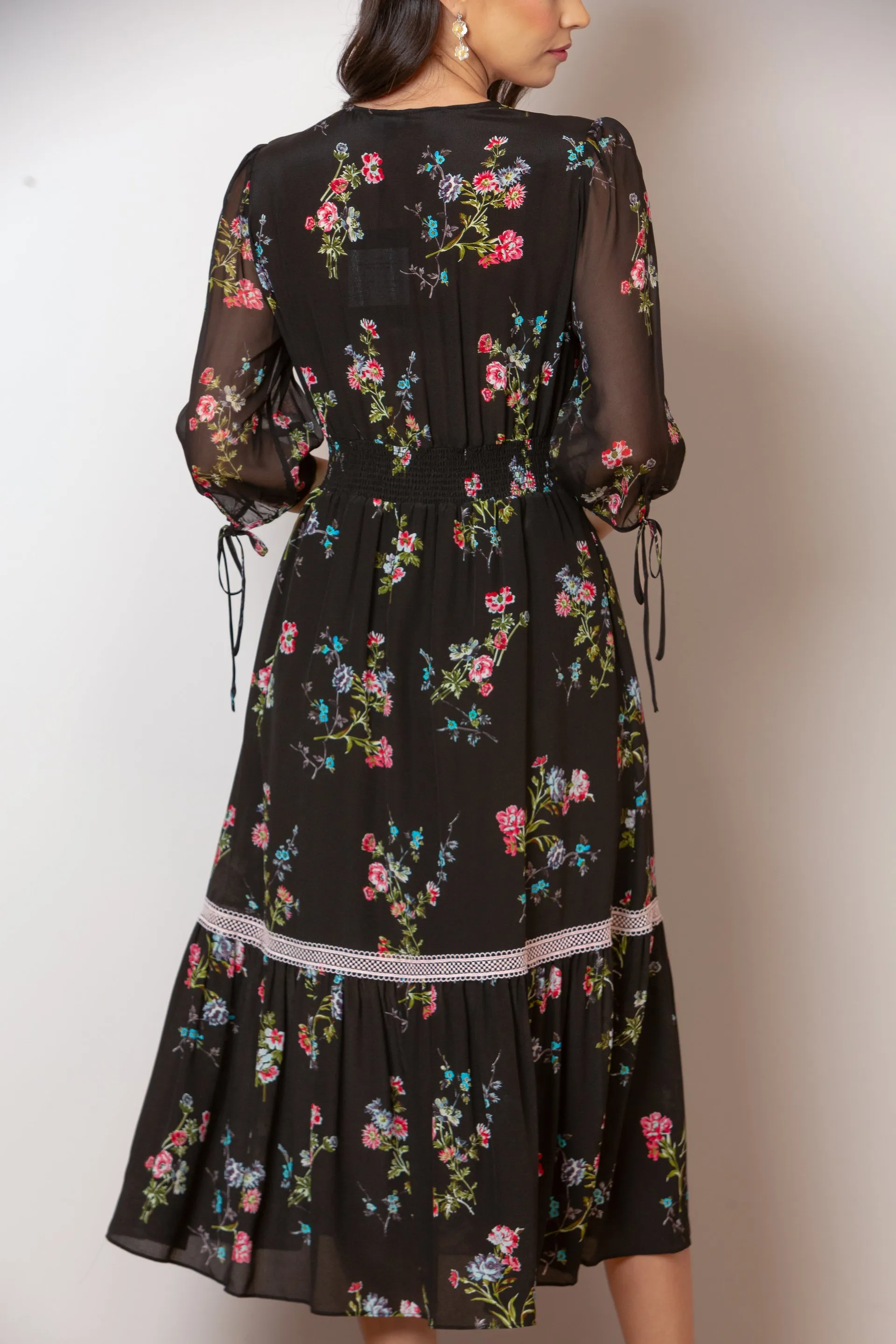 Sofia Floral Print Midi Dress