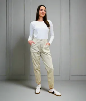 Stone Slim Fit Casual Casual Cuffed Trousers