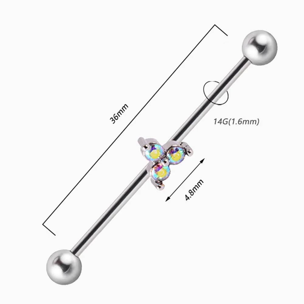 Titanium Colored Zircon Industrial Barbell