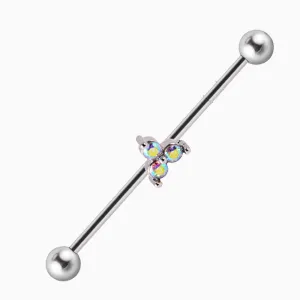 Titanium Colored Zircon Industrial Barbell