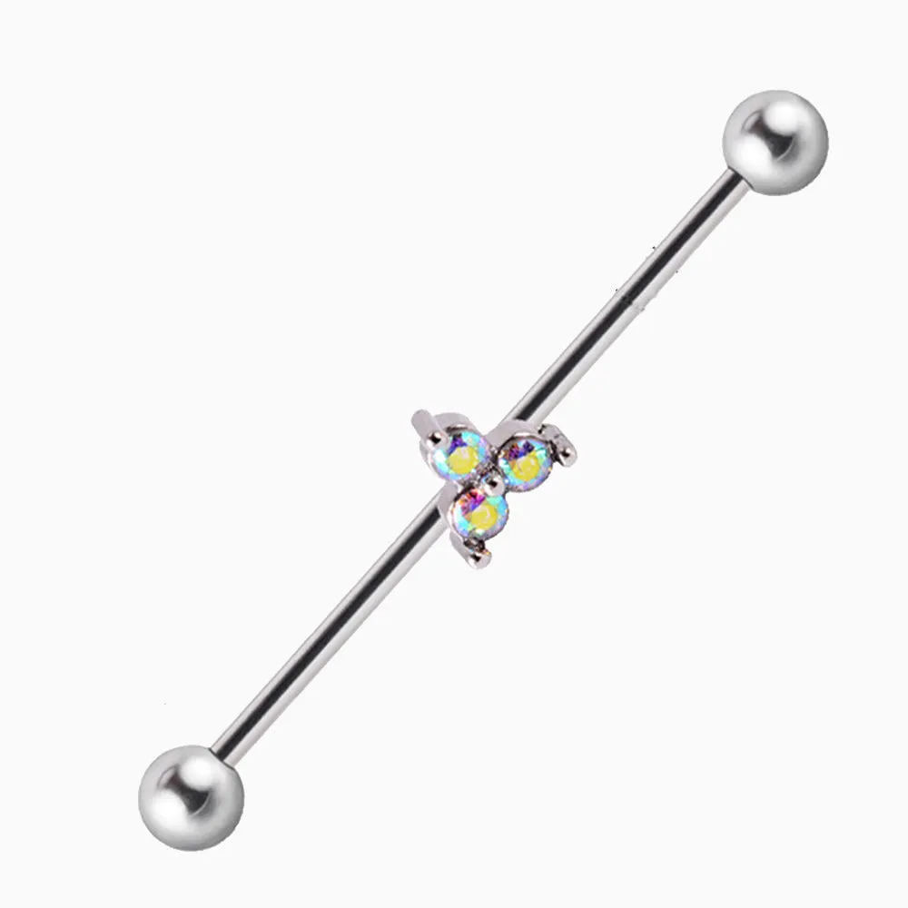 Titanium Colored Zircon Industrial Barbell