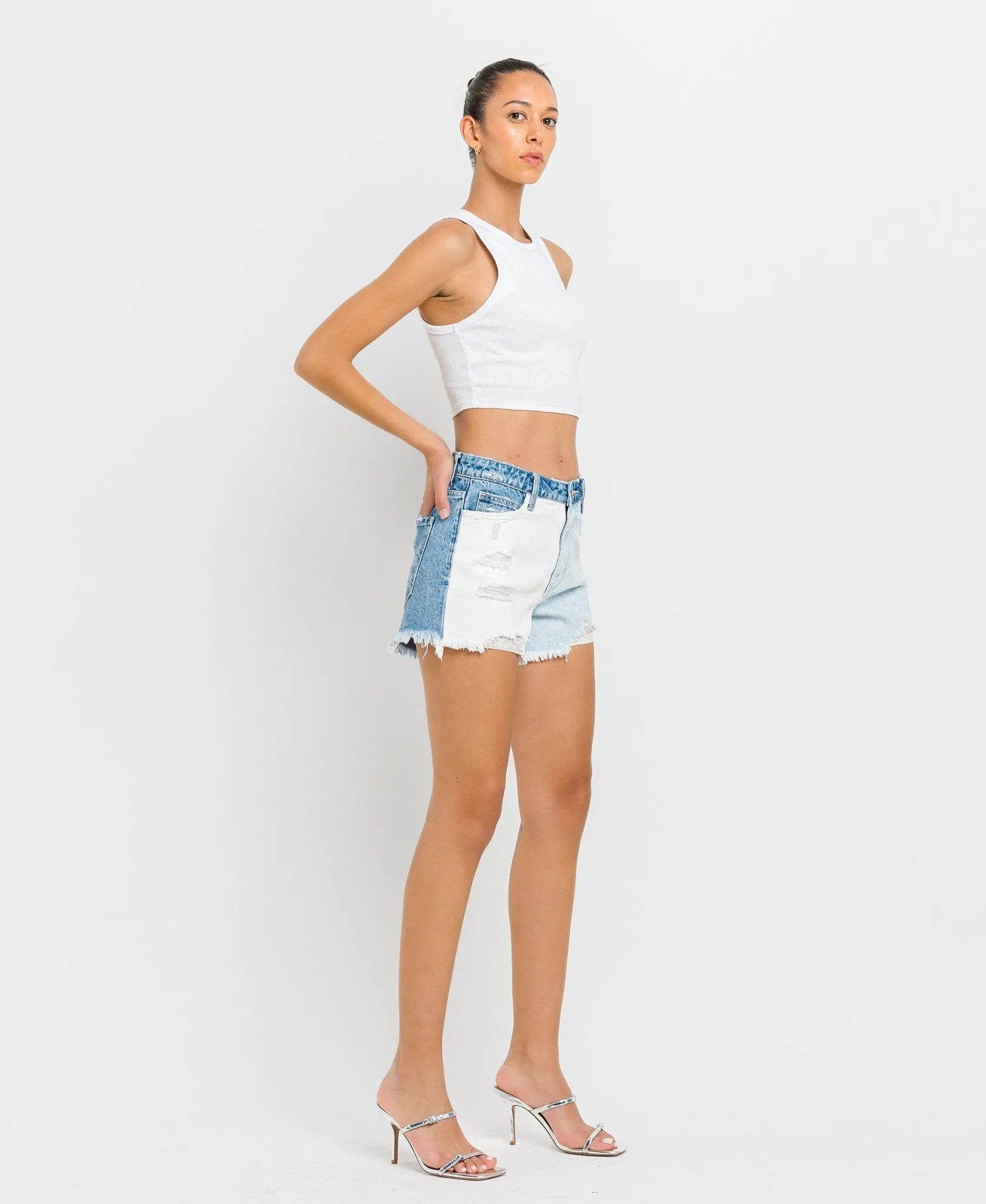 Vervet by Flying Monkey Rebecca Color Block Shorts