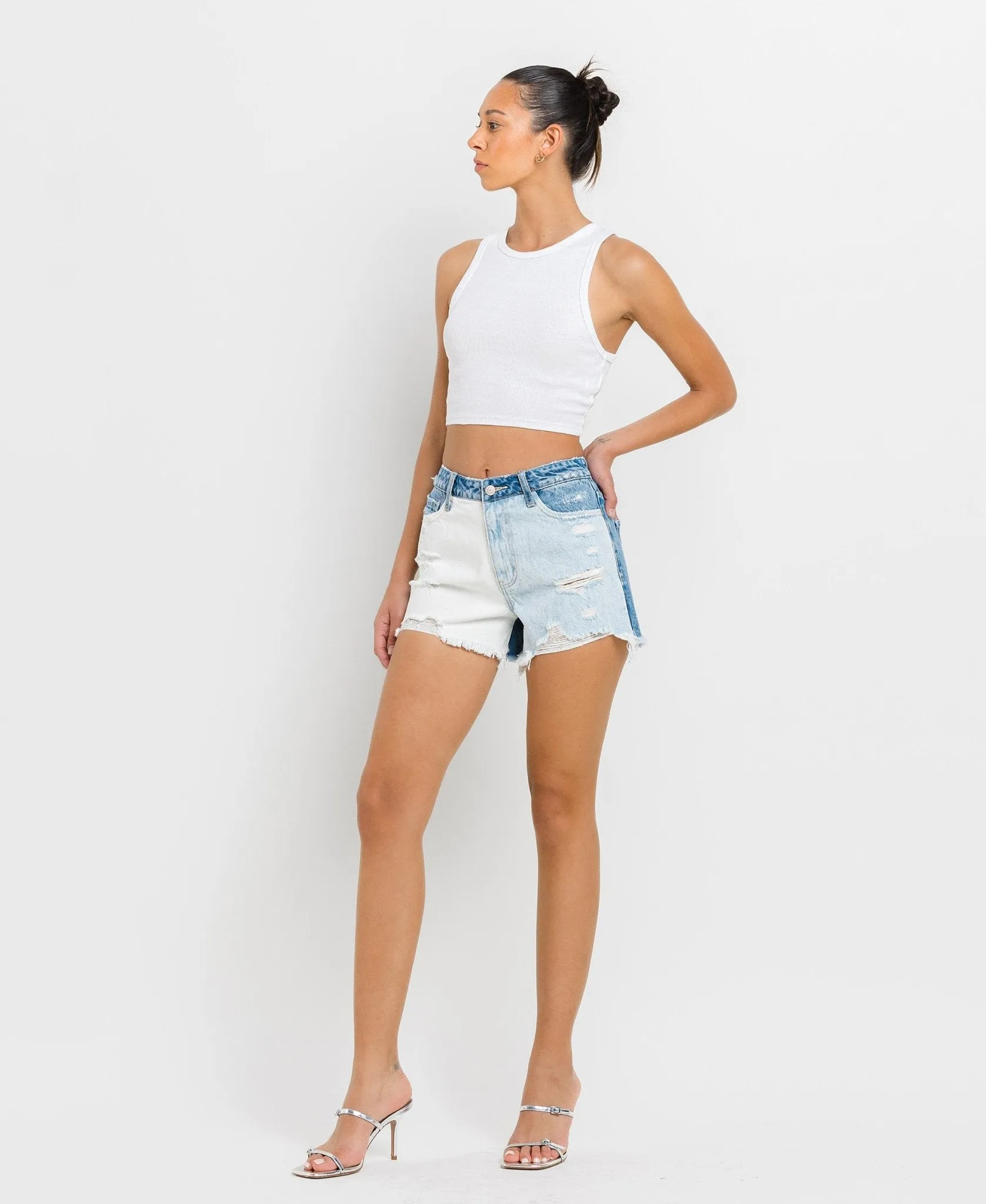 Vervet by Flying Monkey Rebecca Color Block Shorts