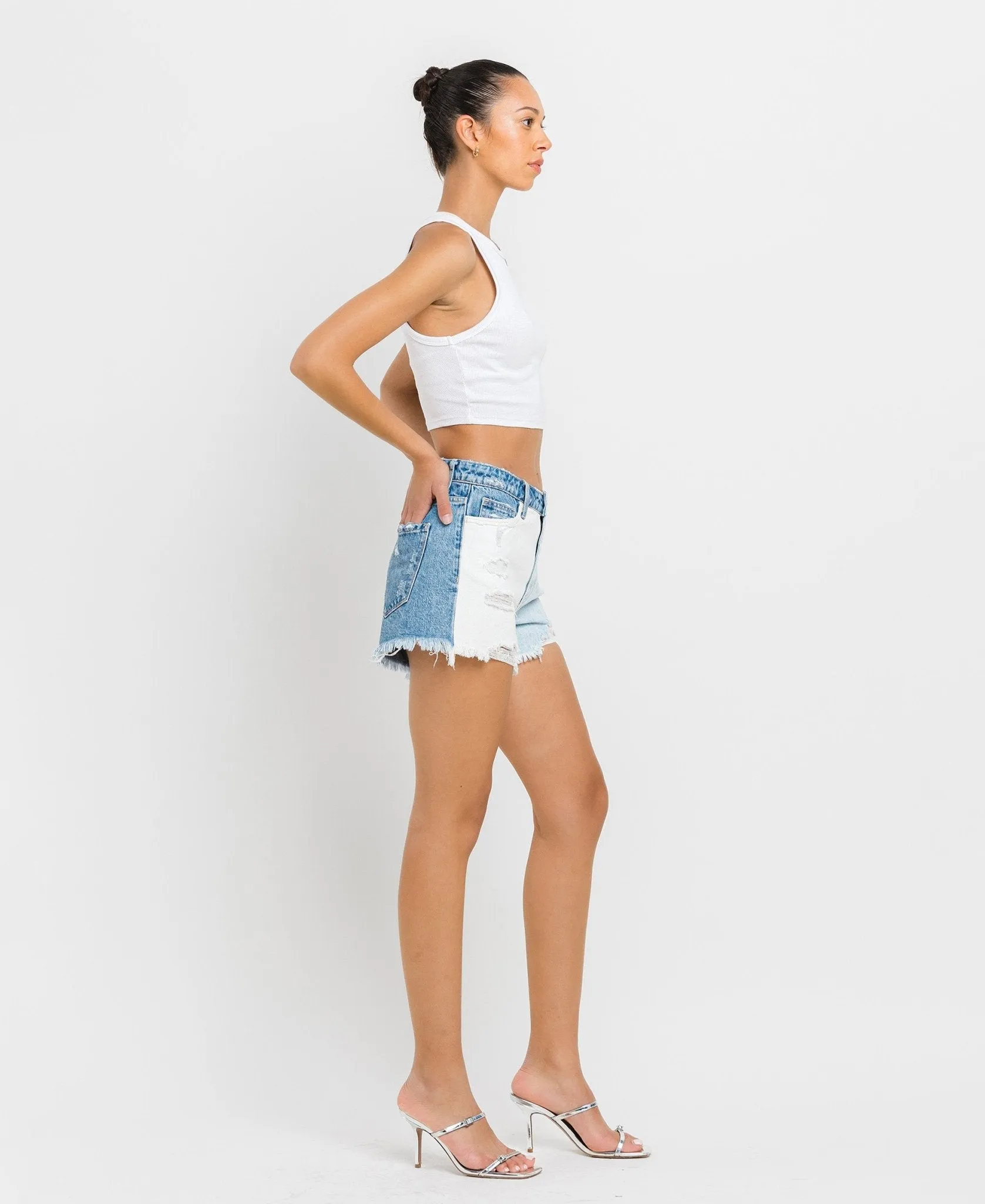 Vervet by Flying Monkey Rebecca Color Block Shorts