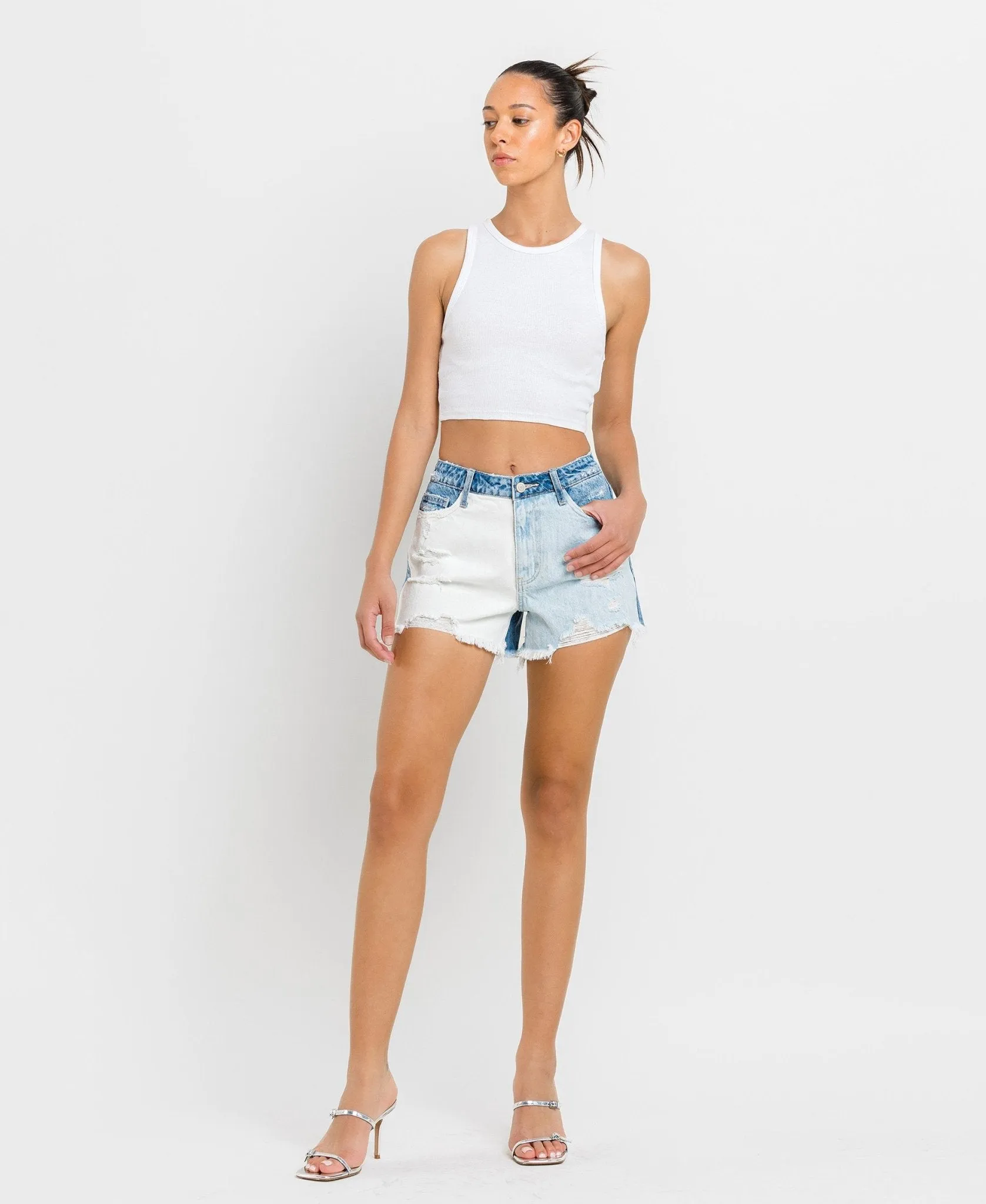 Vervet by Flying Monkey Rebecca Color Block Shorts