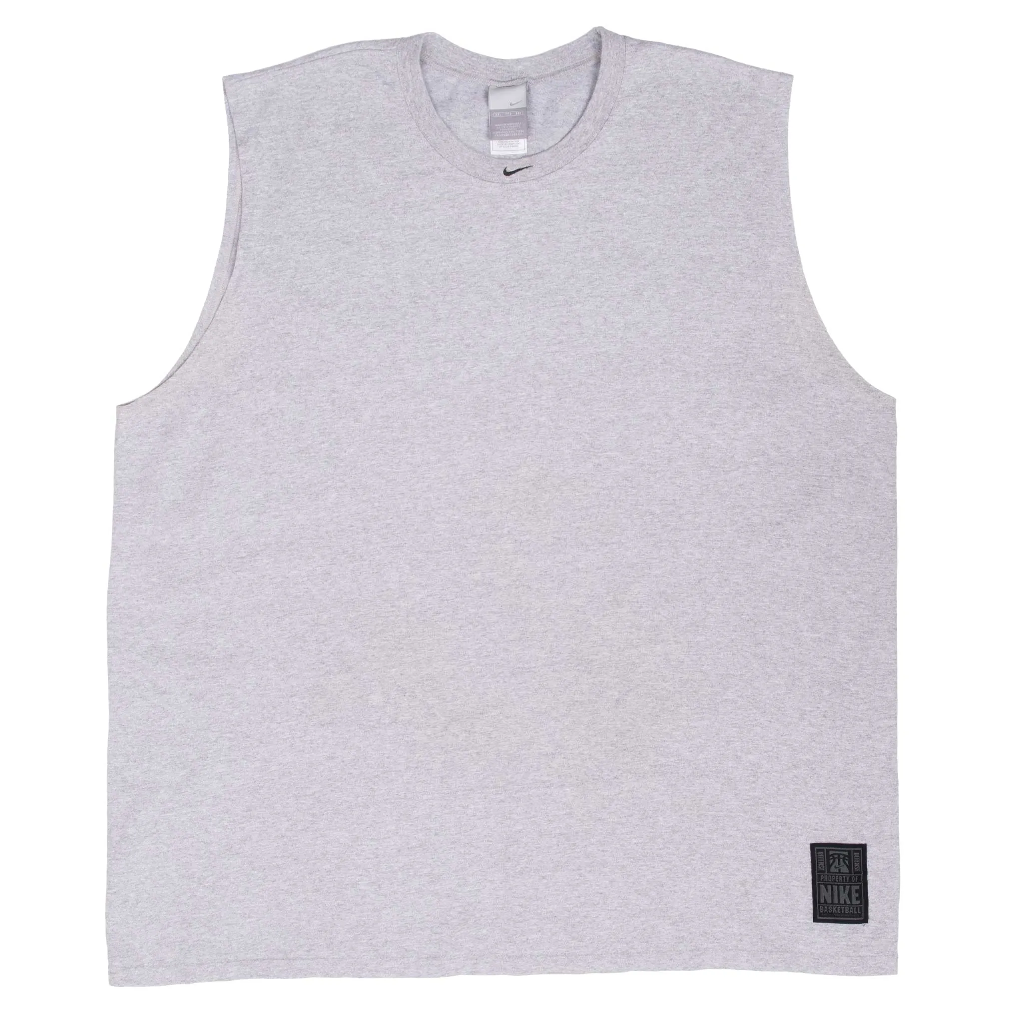VINTAGE NIKE CENTER SWOOSH GREY TANK TOP TEE SHIRT 1990S 2XL