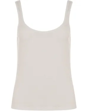 White Scoop Neck Celia Tank