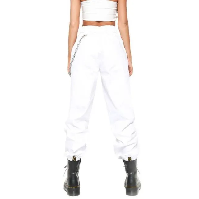 Women High Waist Chain  Leggings Trouser Plus Size
